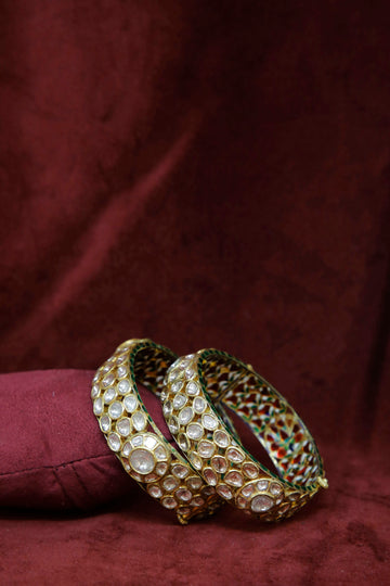 18KT Gold Diamond Polki Bangles