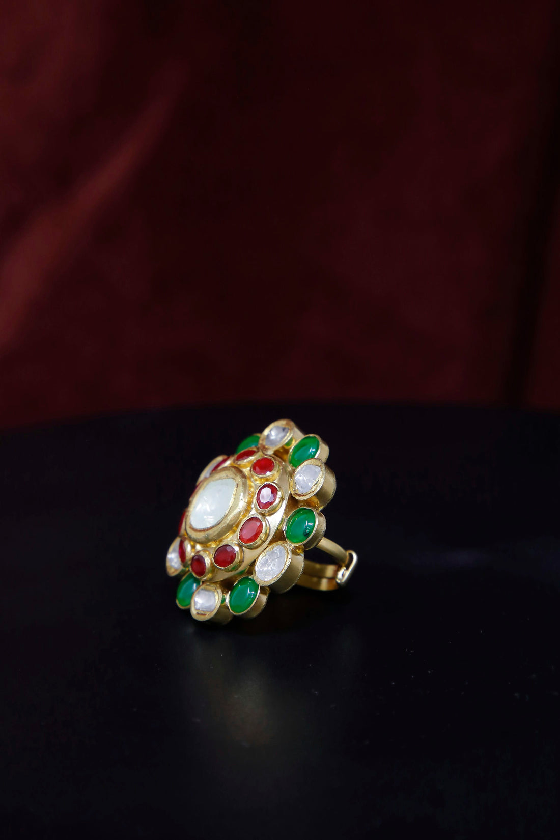 Diamond Polki Colourstone Ring