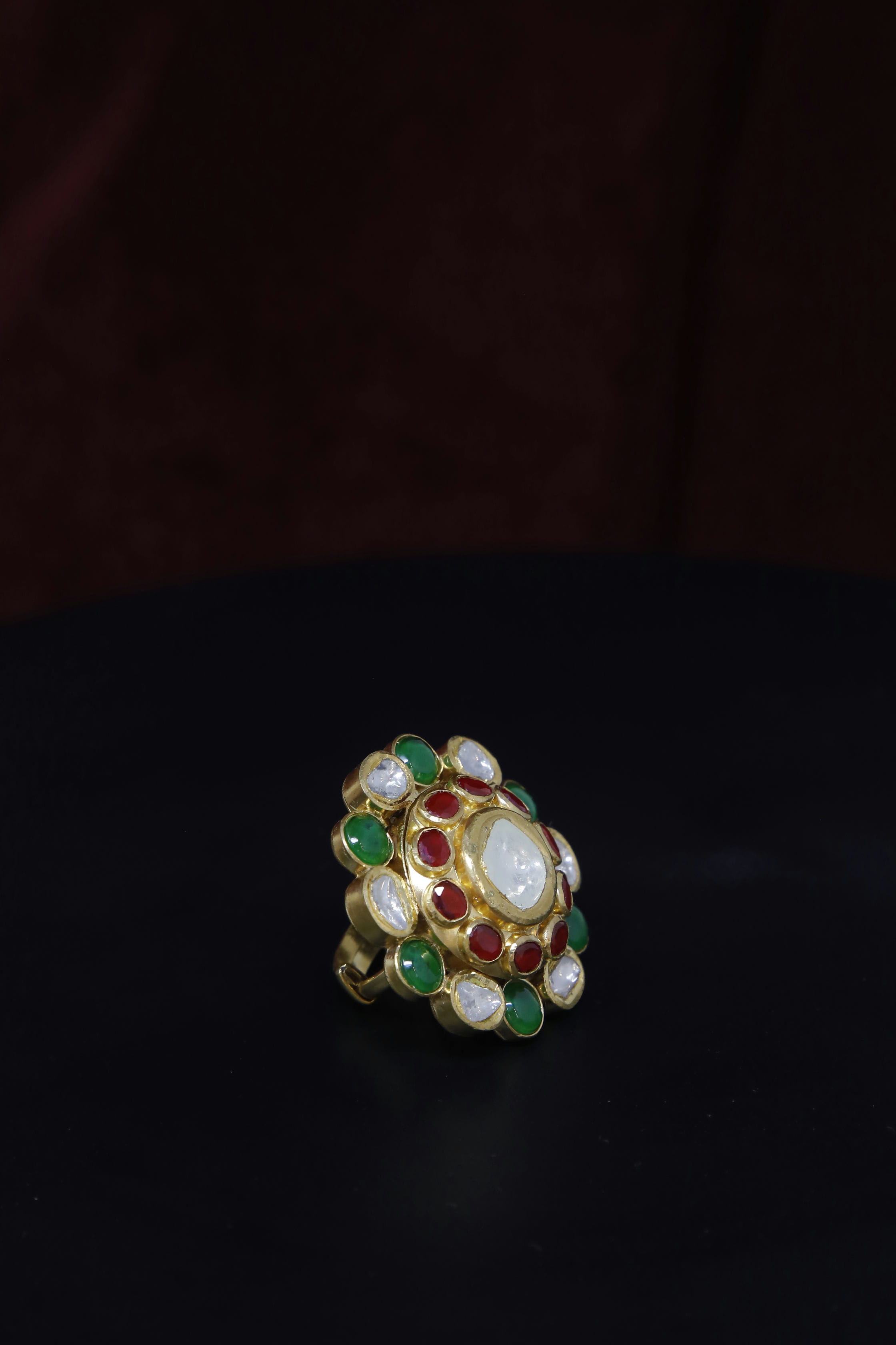 Diamond Polki Colourstone Ring