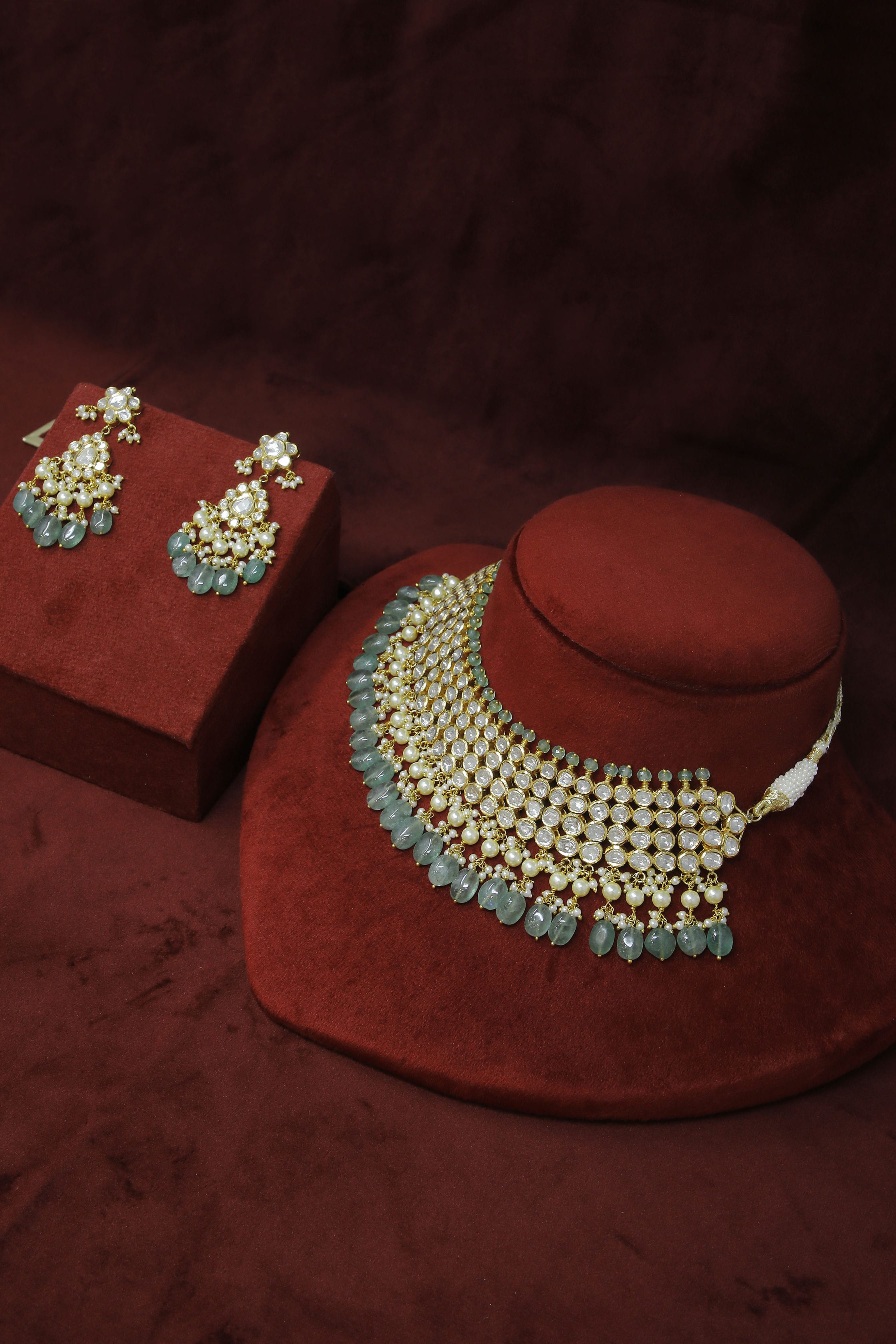 Gold Diamond Polki Necklace