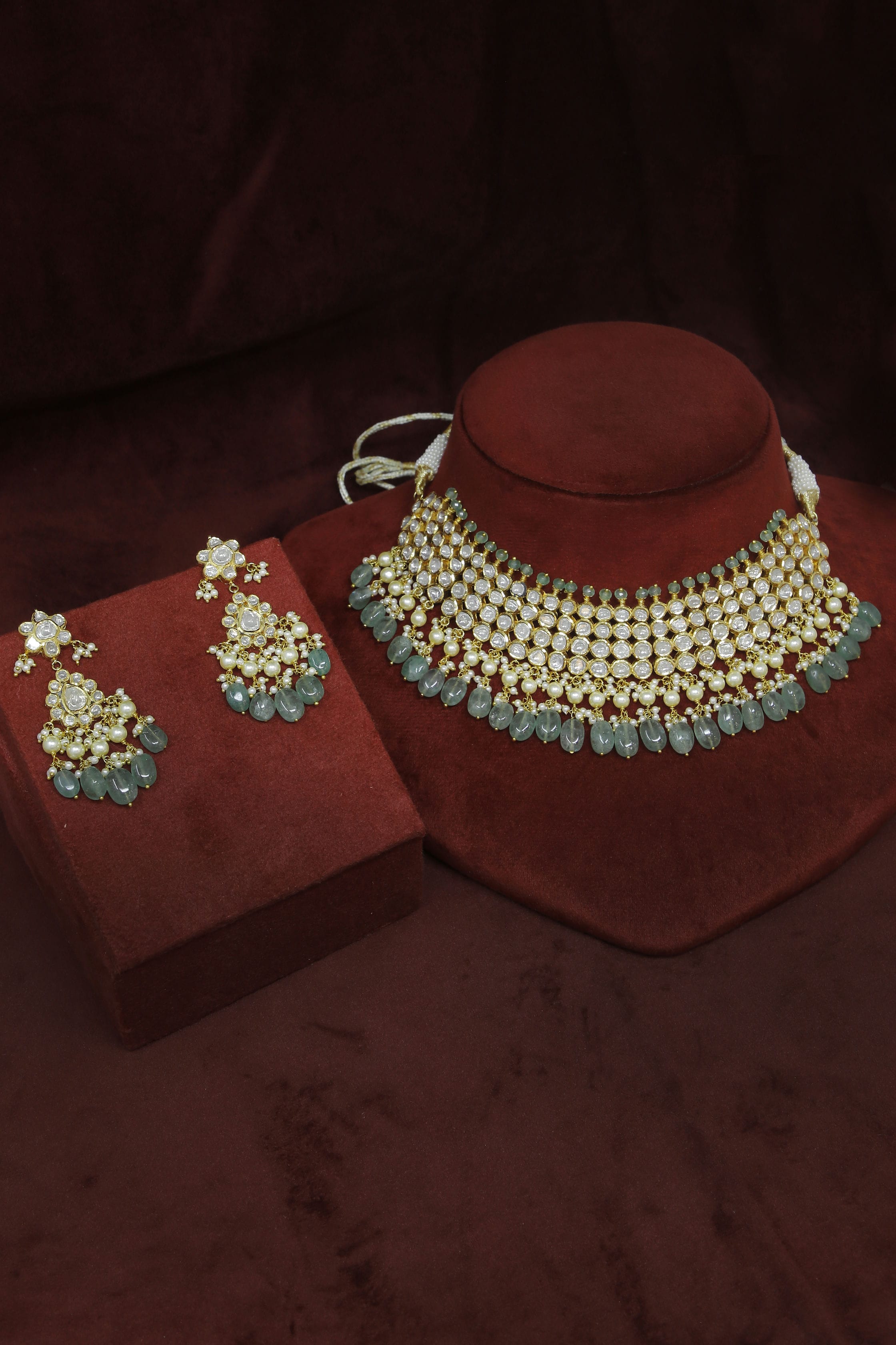 Gold Diamond Polki Necklace