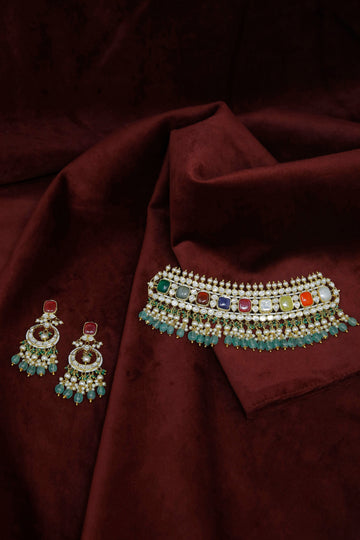 Antique Finish Polki Necklace