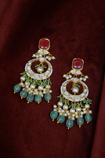 Long Diamond Polki Earrings