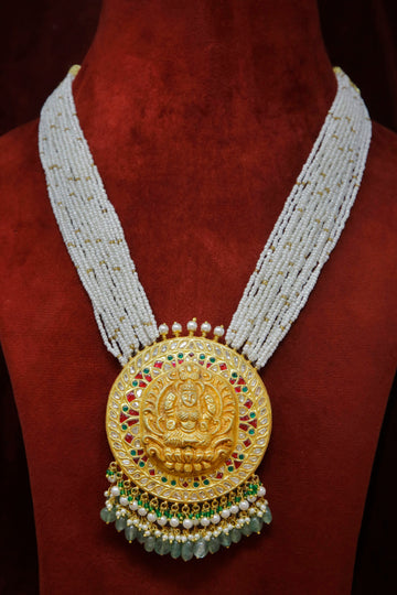 Heirloom Polki Necklace with White Pearls