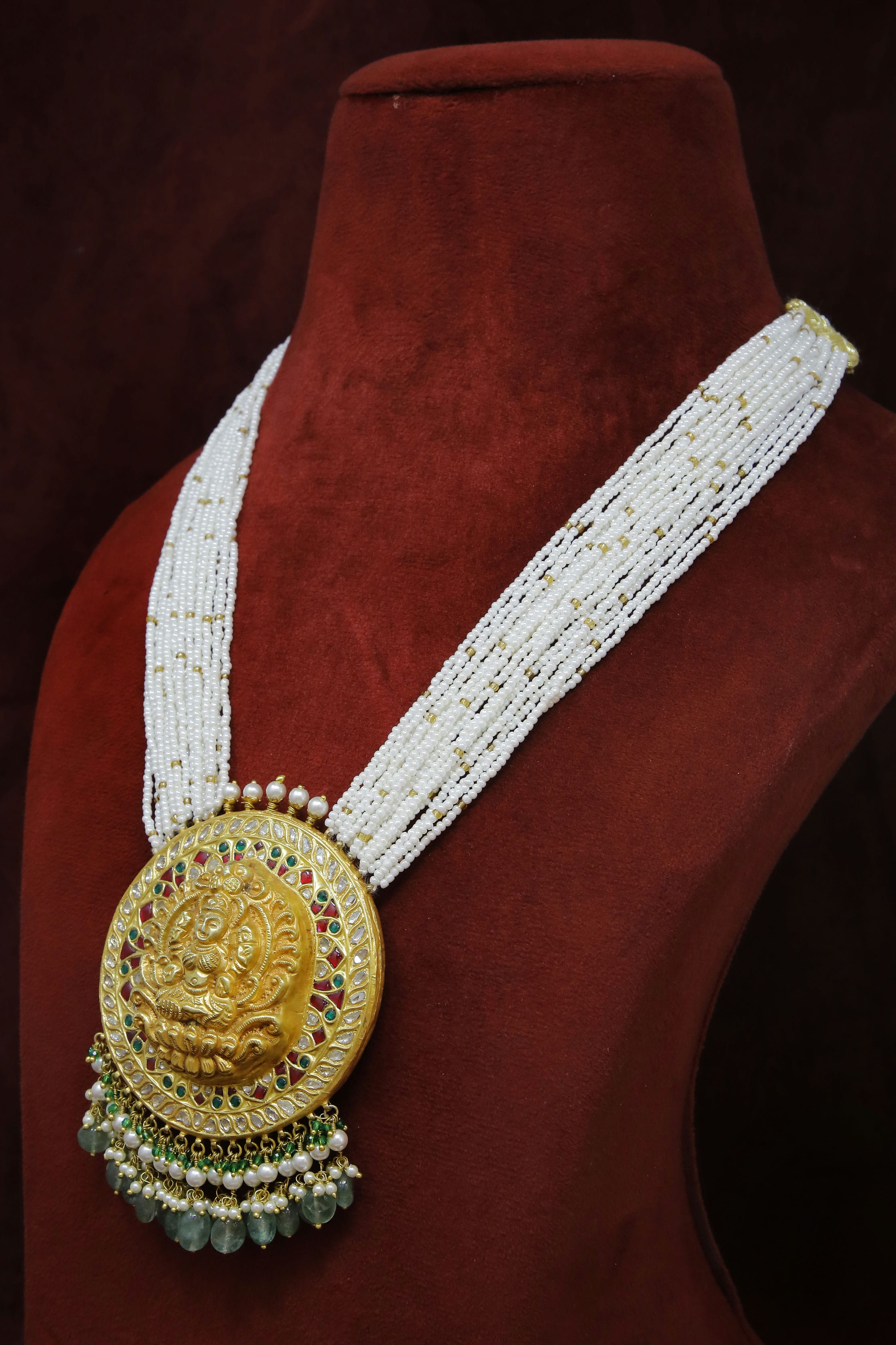 Heirloom Polki Necklace with White Pearls