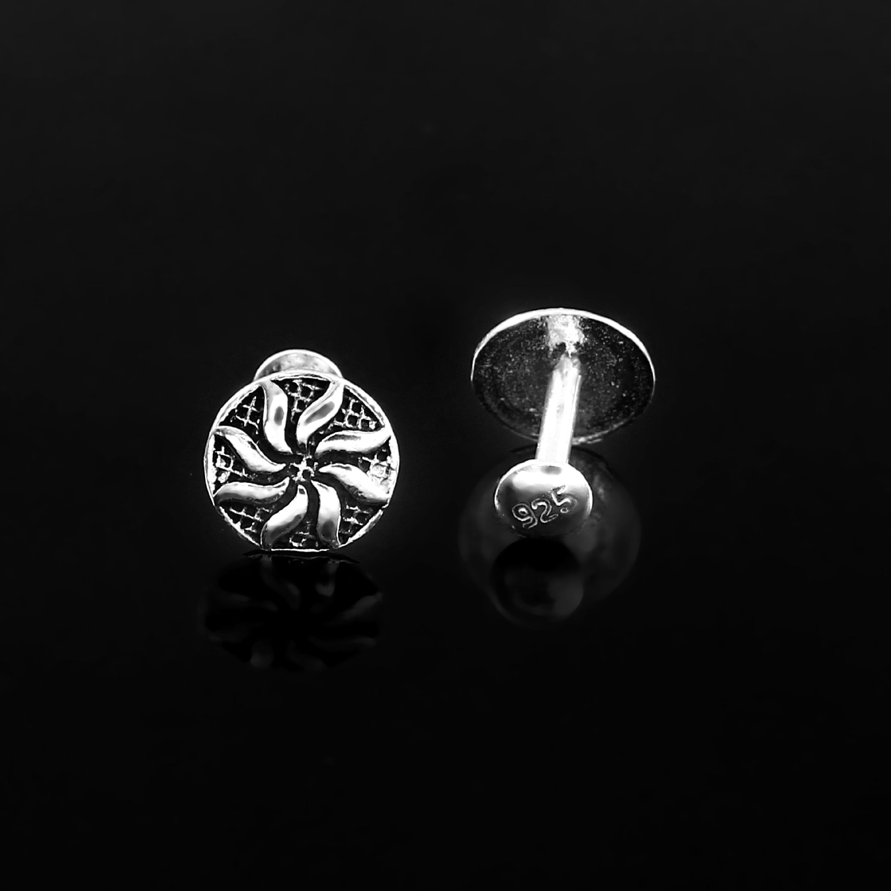Elegant Round Minimal 925 Silver Daily Stud