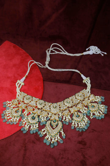 Elegant Polki Diamond Pearl Necklace