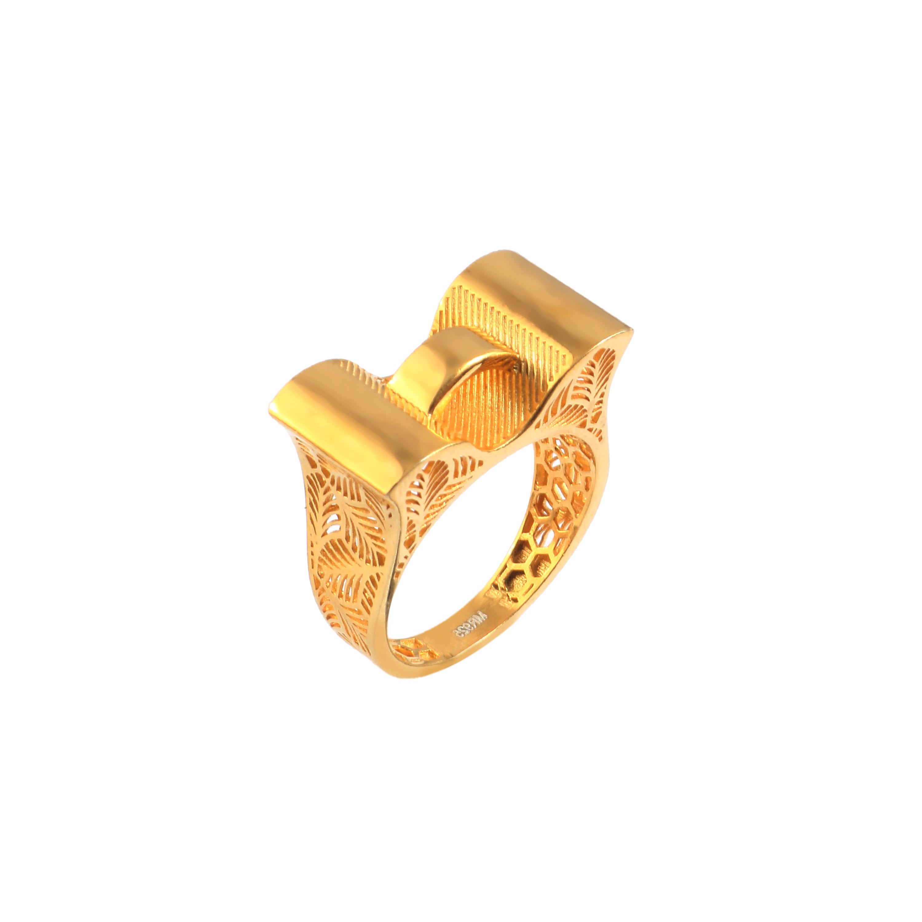 Yellow Gold Plated 925 Sterling Silver Ring