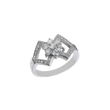 Classic White Zircon Silver Elegance Ring