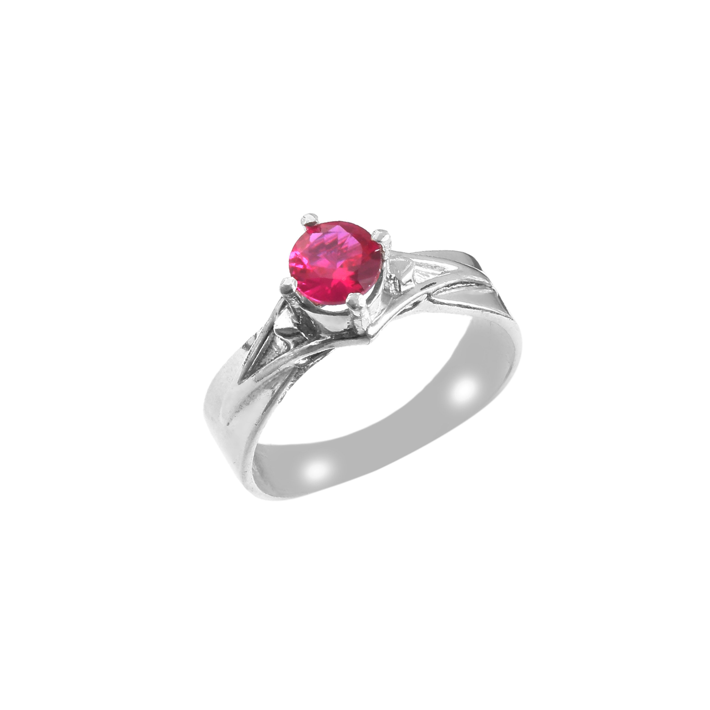 Pink Stone Cubic Zircon 925 Silver Ring