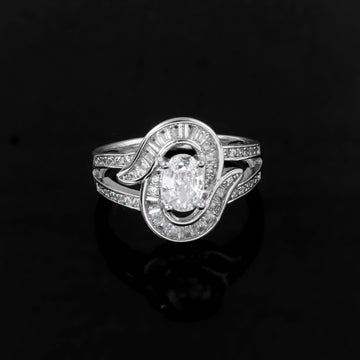 Sparkling Cubic Zircon 925 Silver Ring