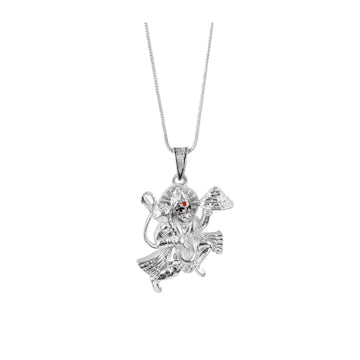 Hindu Lord Hanuman Ji Pendant with Chain 925 Sterling Silver
