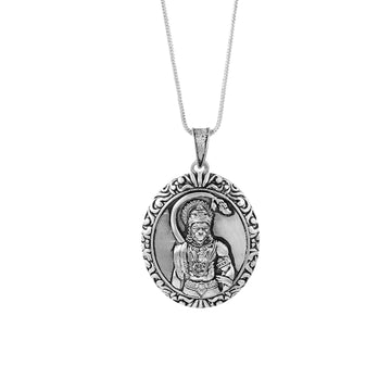 Bajrang Bali Hanuman Pendant Necklace 925 Sterling Silver