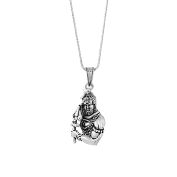 Rudra Trishul Mahadev Pendant Necklace 925 Sterling Silver