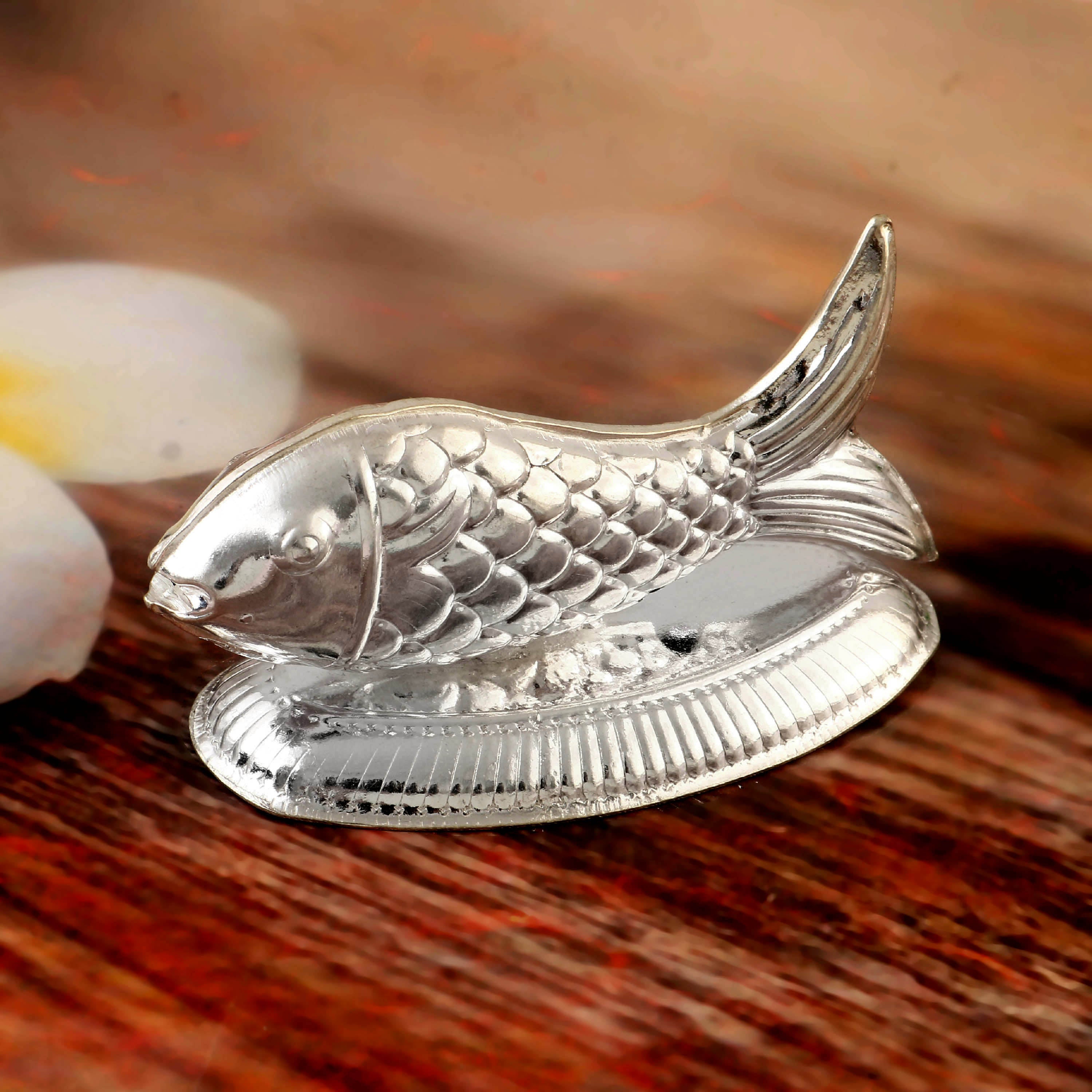 White Sterling Silver Fish Home Décor Figurine
