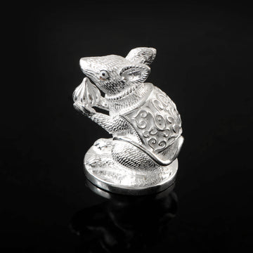 Silver Mushak with Modak Idol 34 Gram