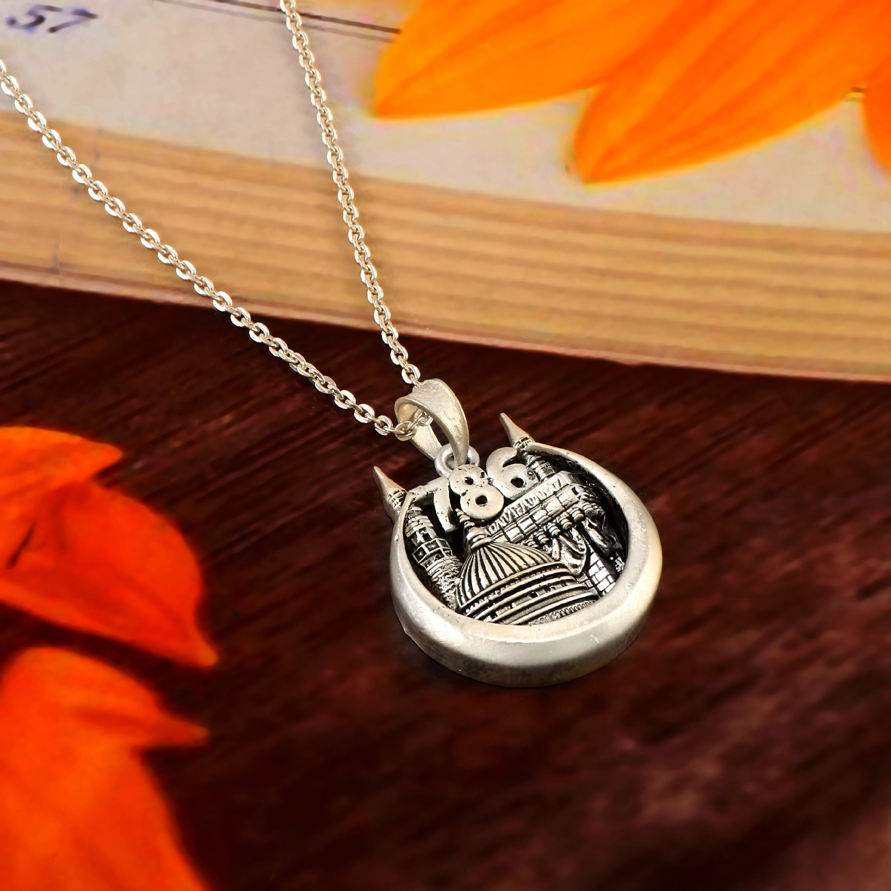 Religious Islamic 786 Number Pendant Necklace Oxidized 925 Sterling Silver