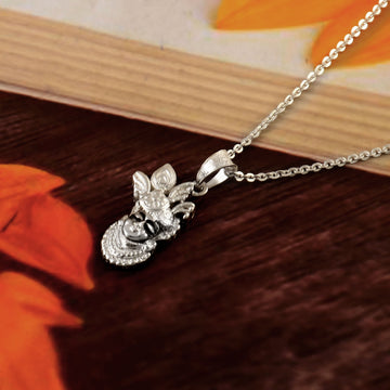 Lord Shree Nathji Pendant Necklace Oxidized 925 Sterling Silver