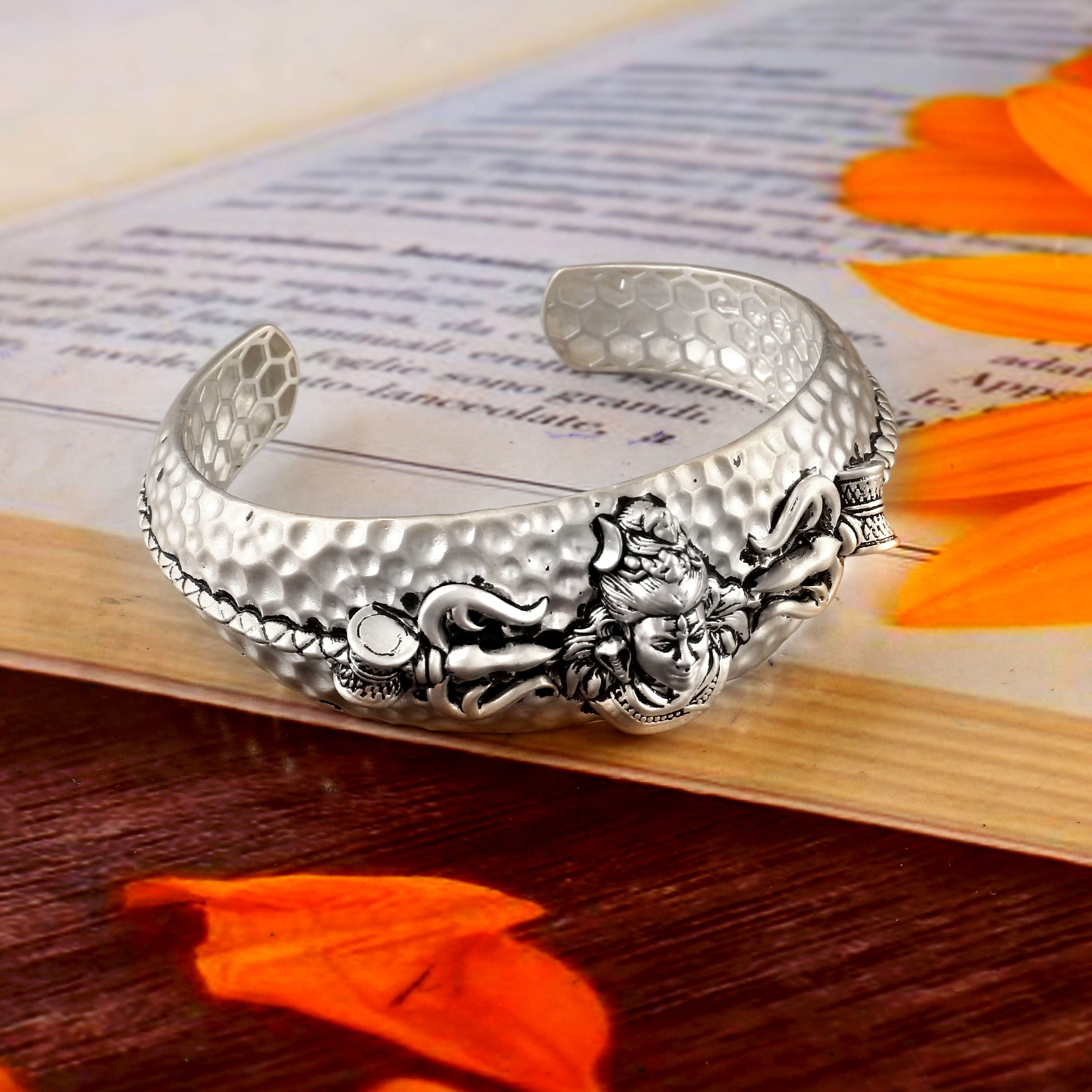 Shiva Trishul Engraved 925 Silver Men’s Kada