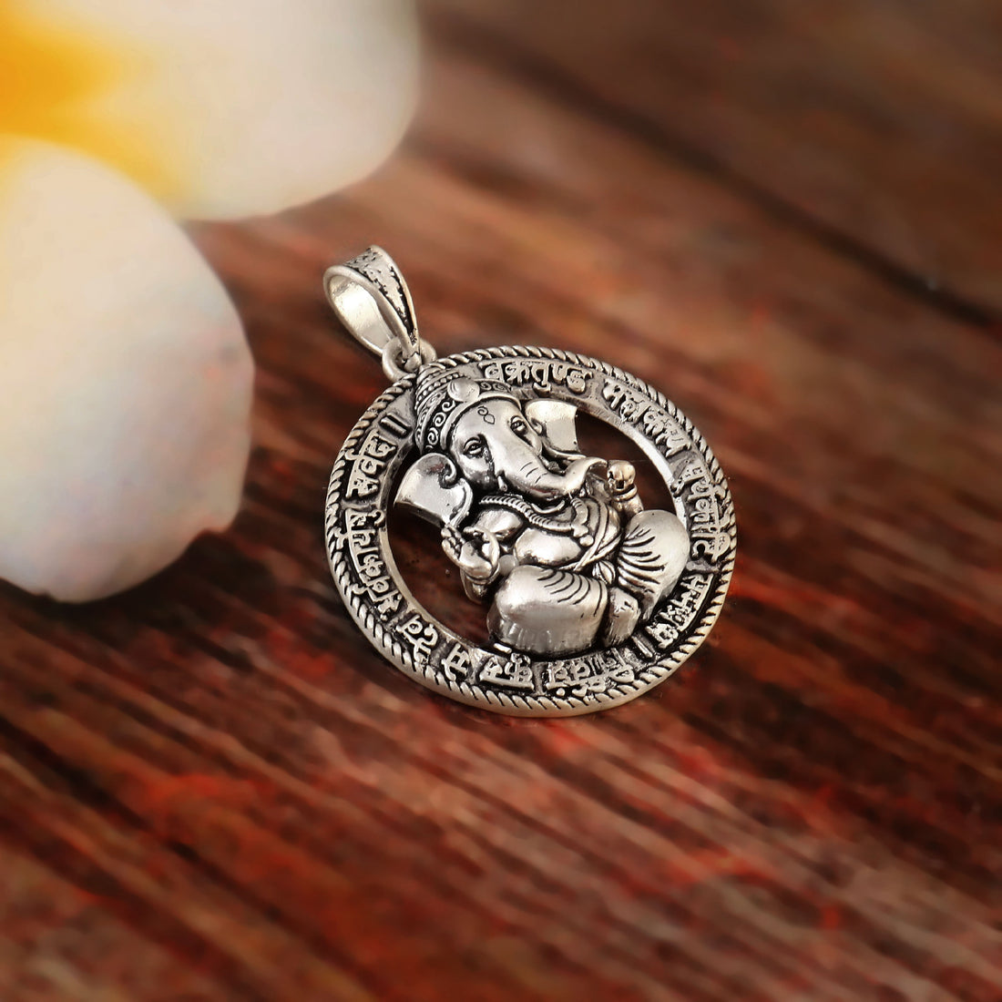 Lord Ganesh Pendant Necklace Oxidized 925 Sterling Silver