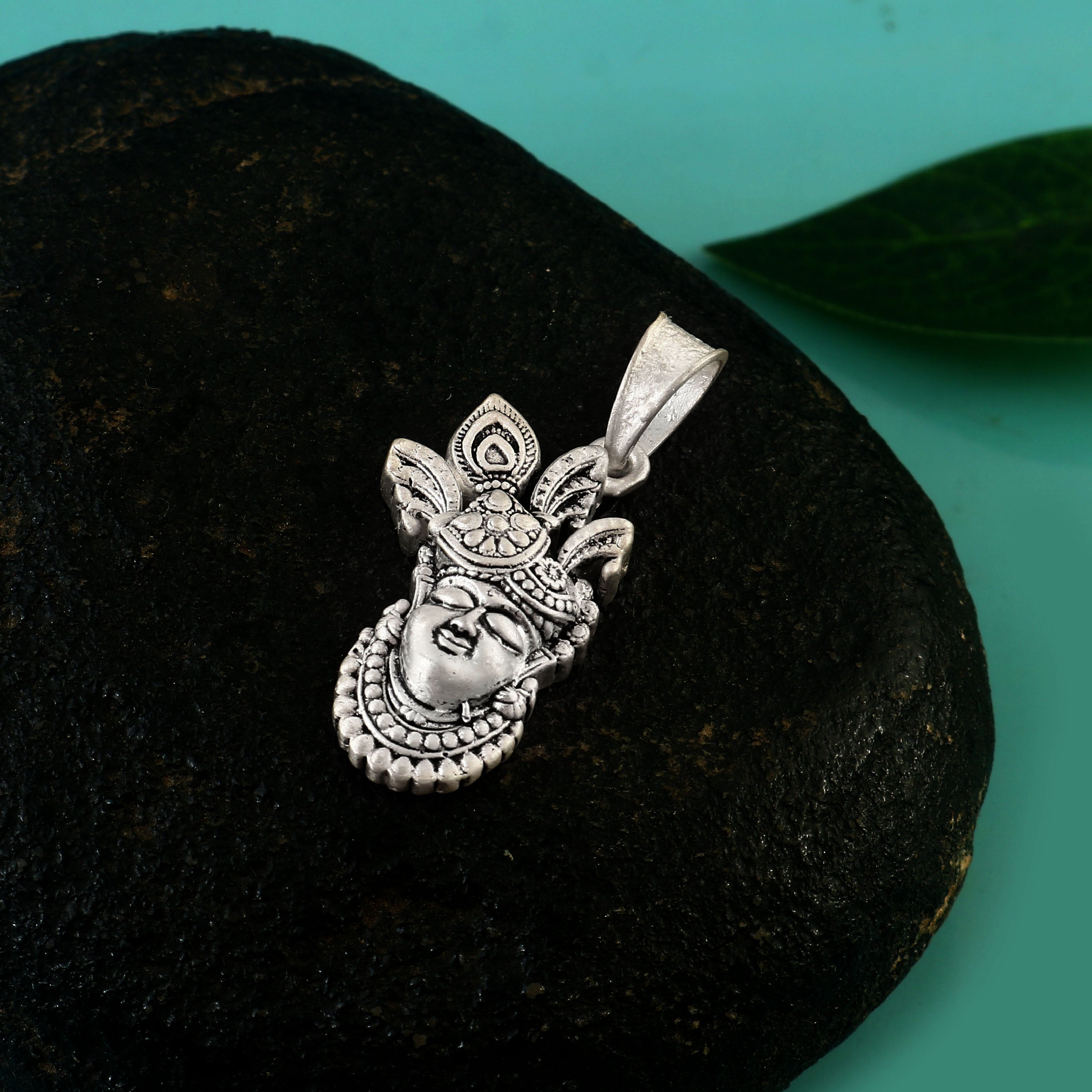 Lord Krishna Pendant Necklace 925 Sterling Silver