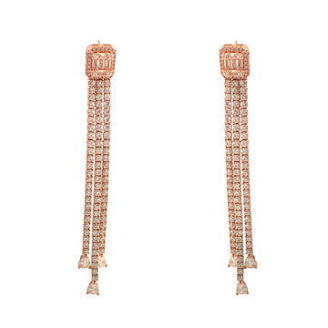 Elegant Long 925 Sterling Silver Drop Earrings