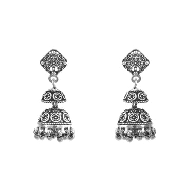 Silver Heritage Jhumka Earrings