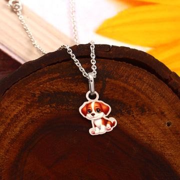 Cute Puppy Necklace 925 Sterling Silver