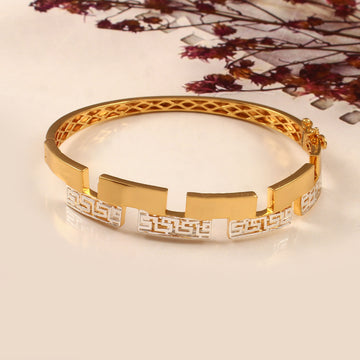 Elegant Rose Gold CZ Studded 925 Silver Bangle