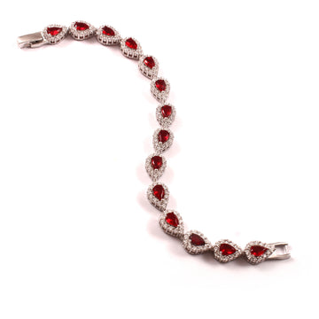 Red Stone CZ Sparkle Women’s Bracelet