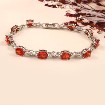 Premium Orange Tennis Bracelet