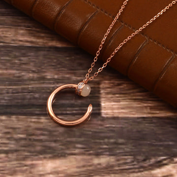 Nail Pendant Necklace Rose Gold 925 Sterling Silver